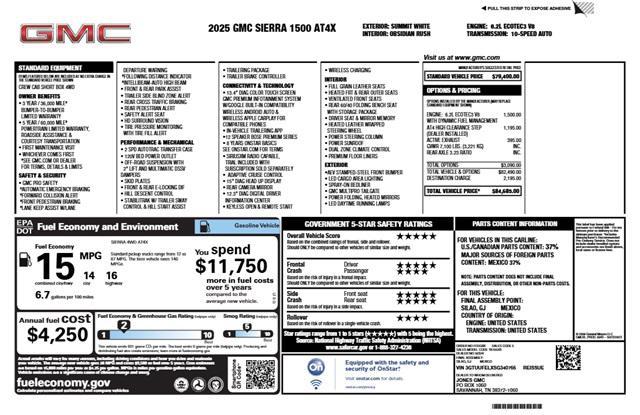 new 2025 GMC Sierra 1500 car, priced at $78,344