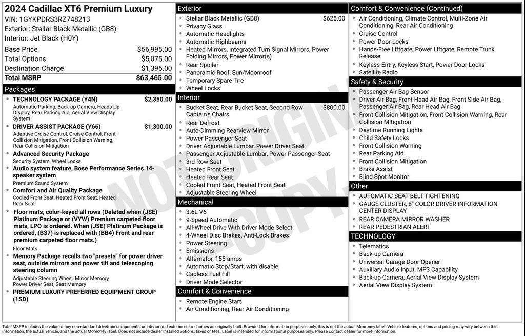 used 2024 Cadillac XT6 car, priced at $49,200