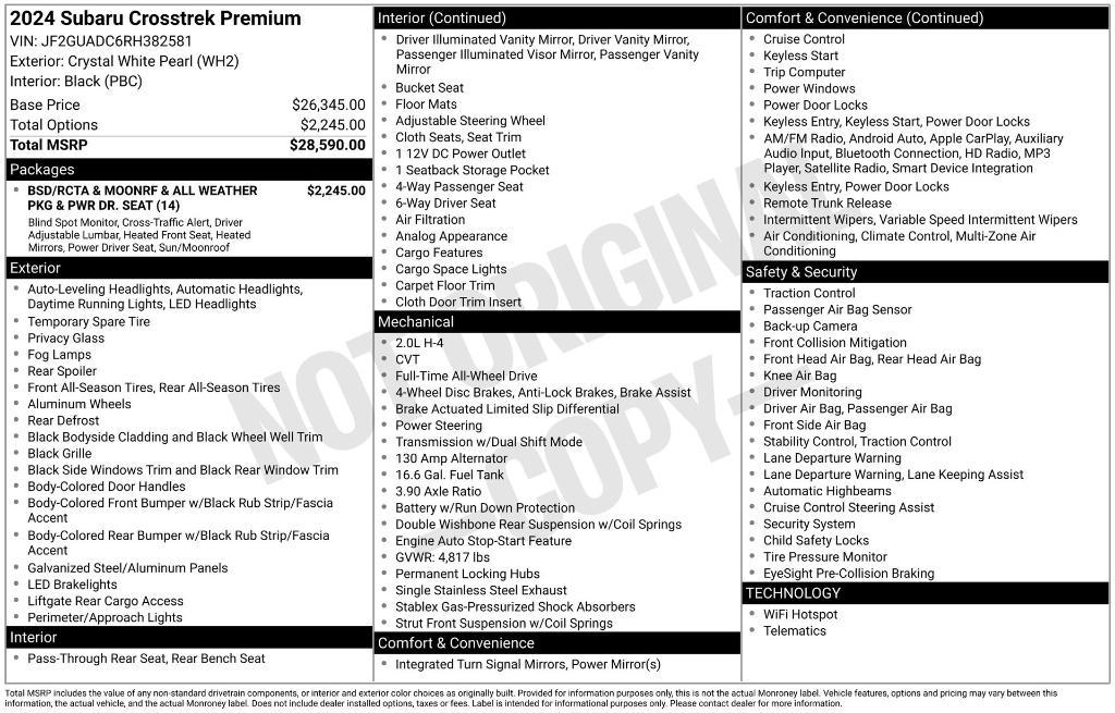 used 2024 Subaru Crosstrek car