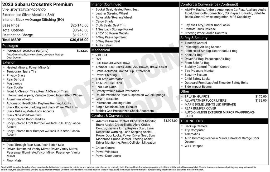used 2023 Subaru Crosstrek car, priced at $23,437