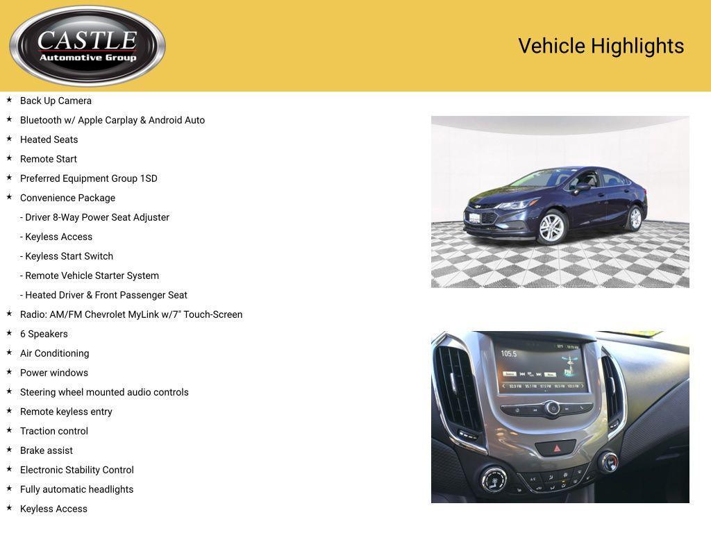 used 2016 Chevrolet Cruze car, priced at $10,371