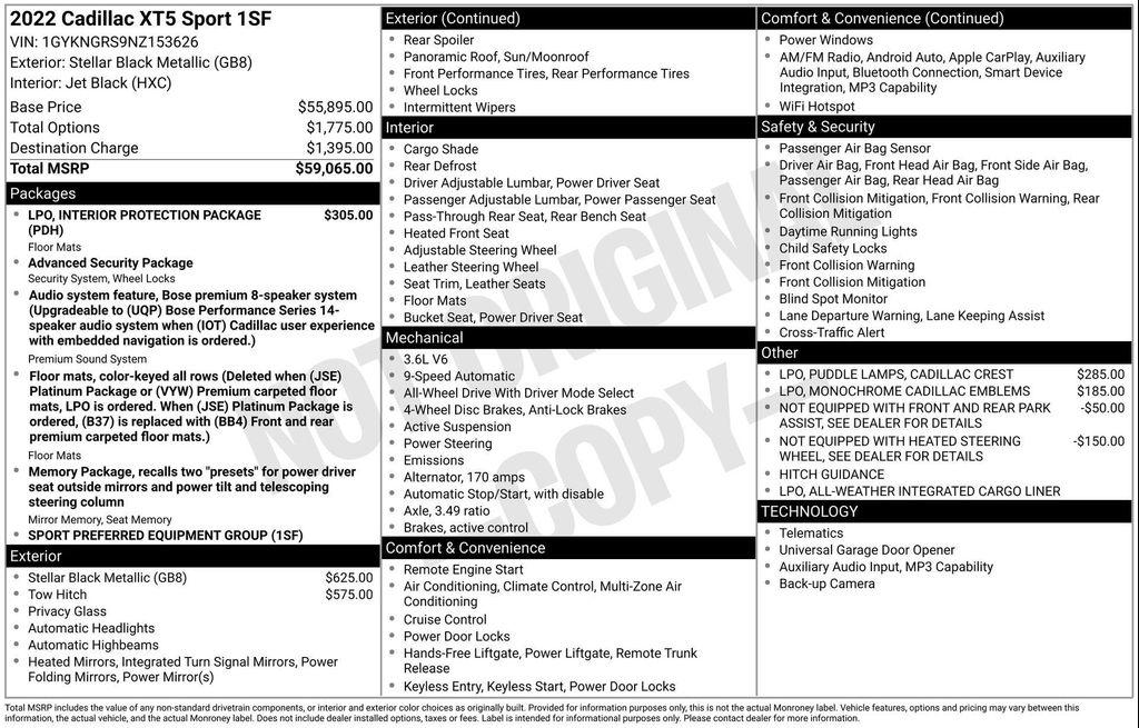 used 2022 Cadillac XT5 car, priced at $32,977