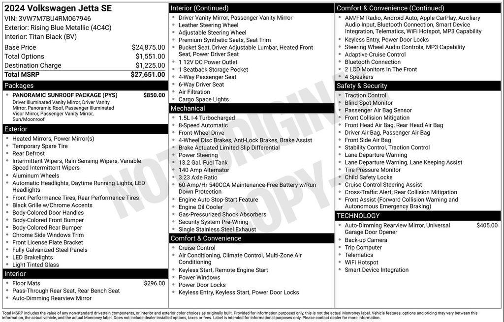used 2024 Volkswagen Jetta car, priced at $20,748