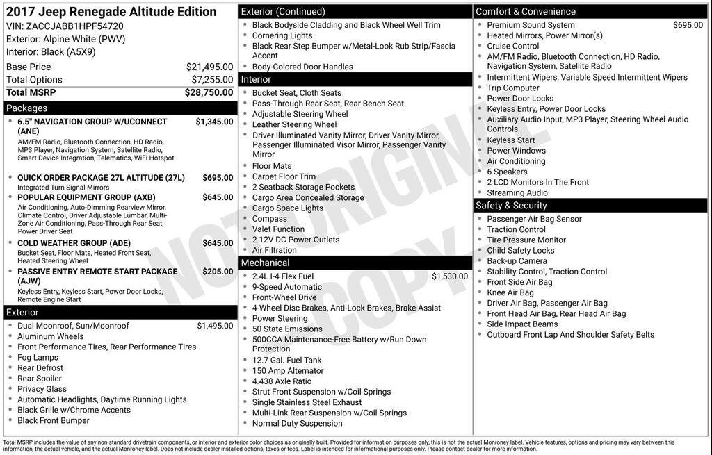 used 2017 Jeep Renegade car, priced at $12,797