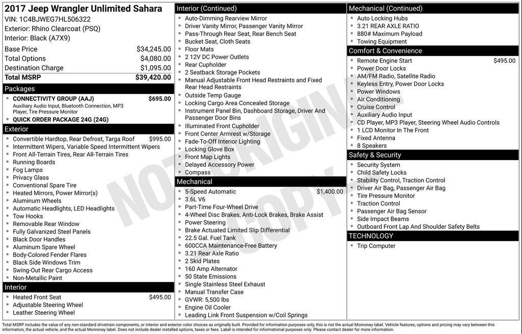 used 2017 Jeep Wrangler Unlimited car, priced at $20,697