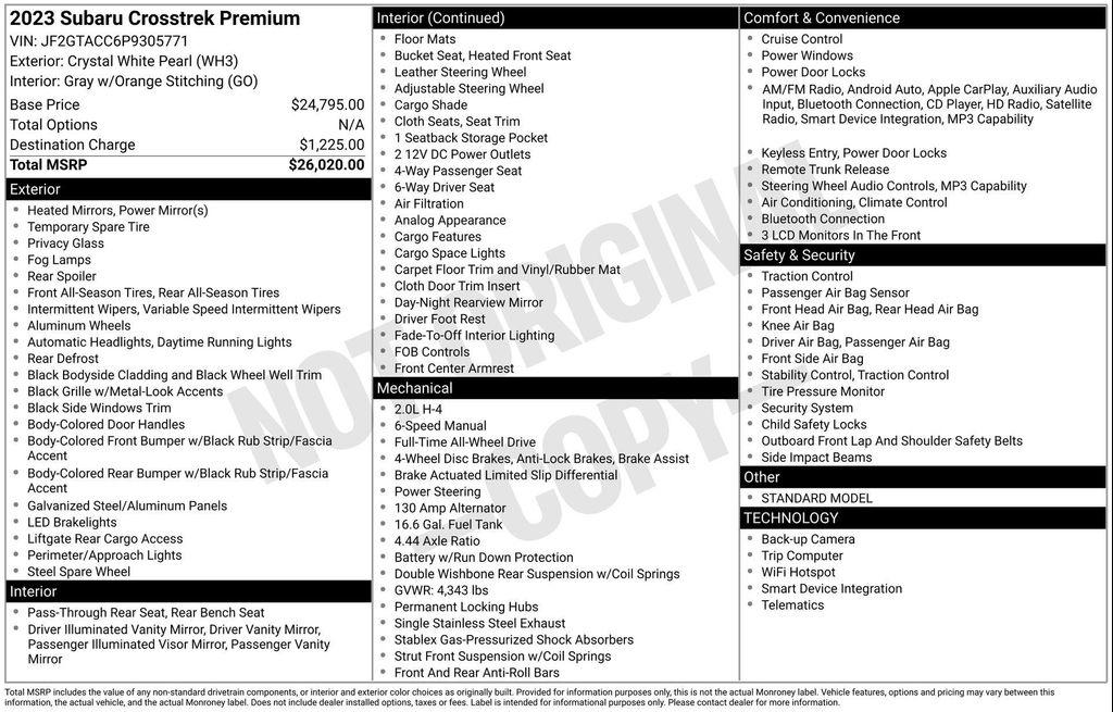 used 2023 Subaru Crosstrek car, priced at $23,335