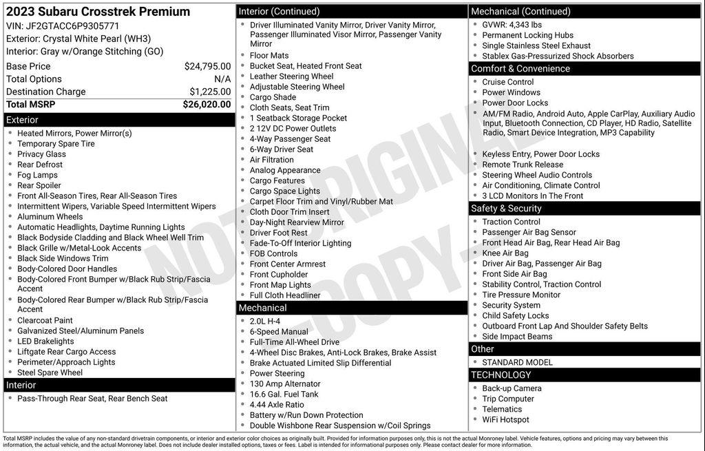 used 2023 Subaru Crosstrek car, priced at $23,233