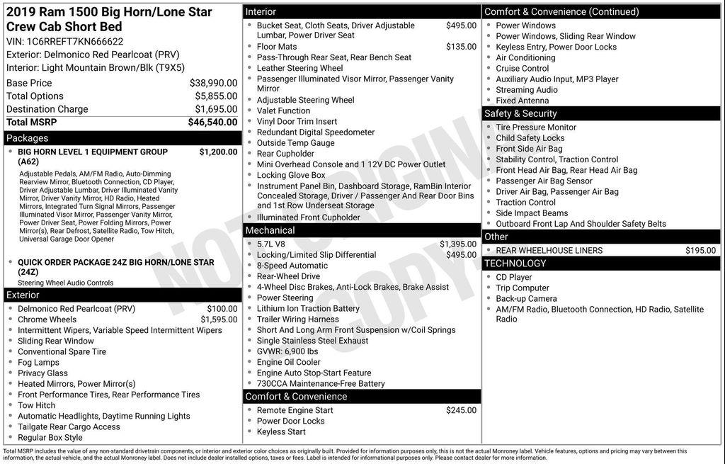 used 2019 Ram 1500 car, priced at $21,667