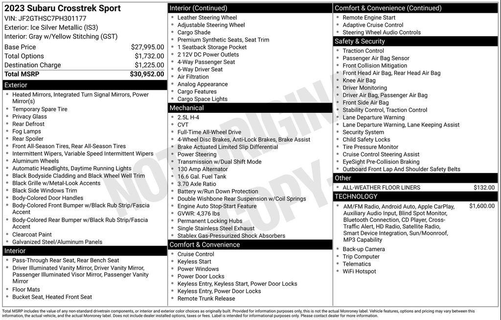 used 2023 Subaru Crosstrek car, priced at $25,697