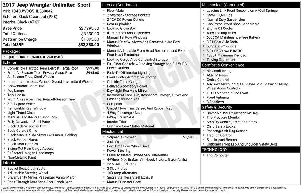 used 2017 Jeep Wrangler Unlimited car, priced at $17,597