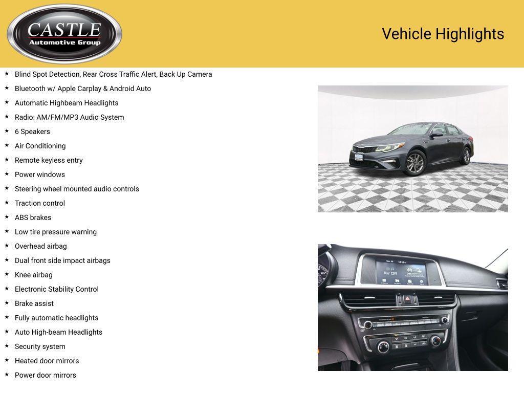 used 2019 Kia Optima car, priced at $12,322