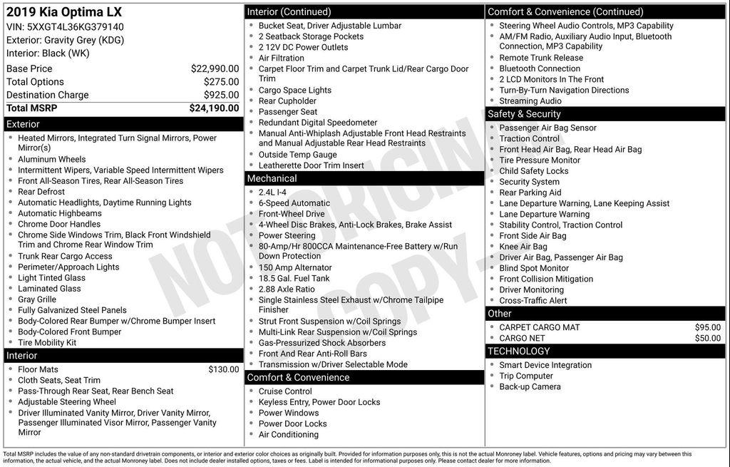 used 2019 Kia Optima car, priced at $12,322