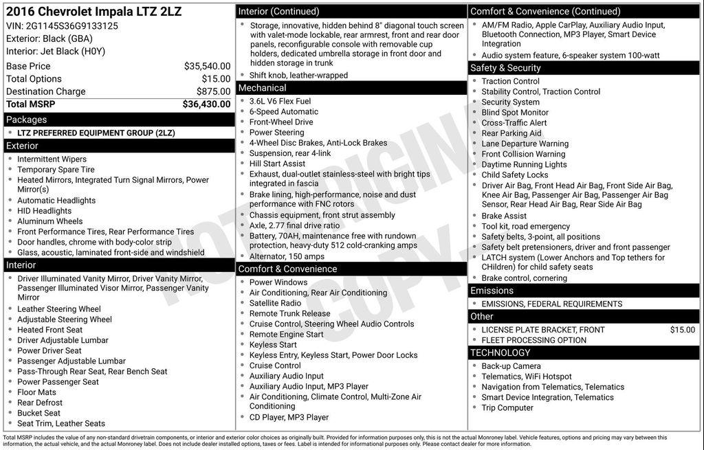 used 2016 Chevrolet Impala car, priced at $12,497