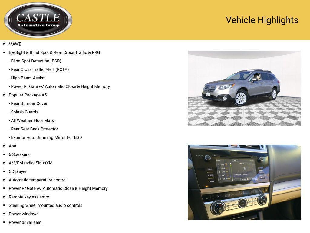 used 2017 Subaru Outback car, priced at $12,571