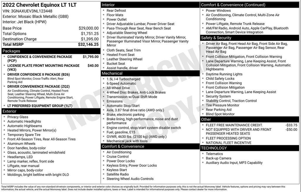 used 2022 Chevrolet Equinox car, priced at $19,617