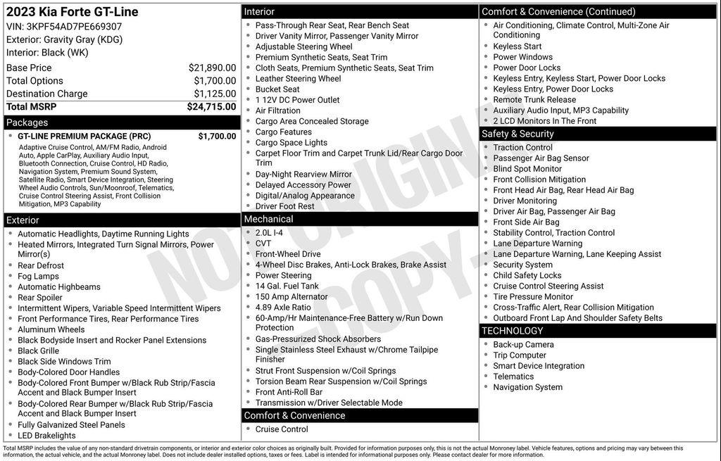 used 2023 Kia Forte car, priced at $20,767