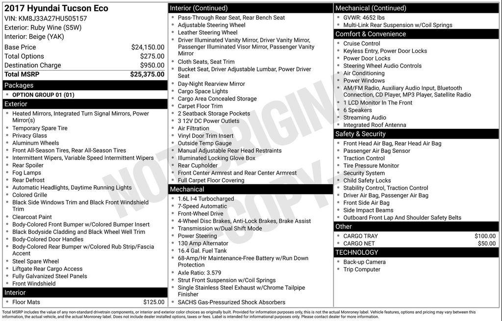 used 2017 Hyundai Tucson car, priced at $16,397
