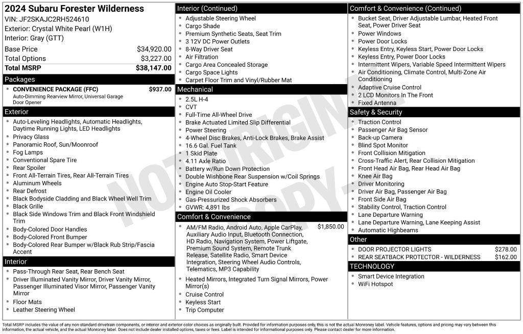 used 2024 Subaru Forester car, priced at $34,977