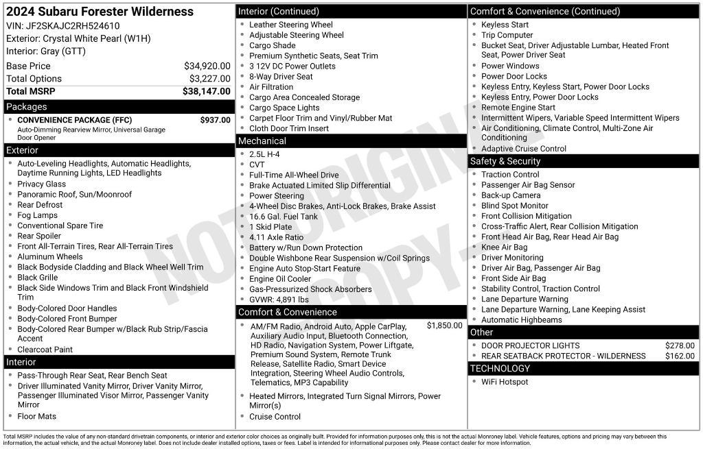 used 2024 Subaru Forester car, priced at $36,571