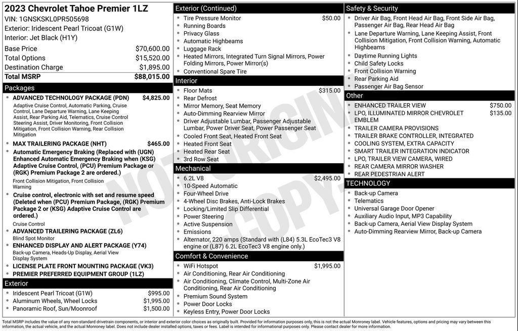 used 2023 Chevrolet Tahoe car, priced at $61,294