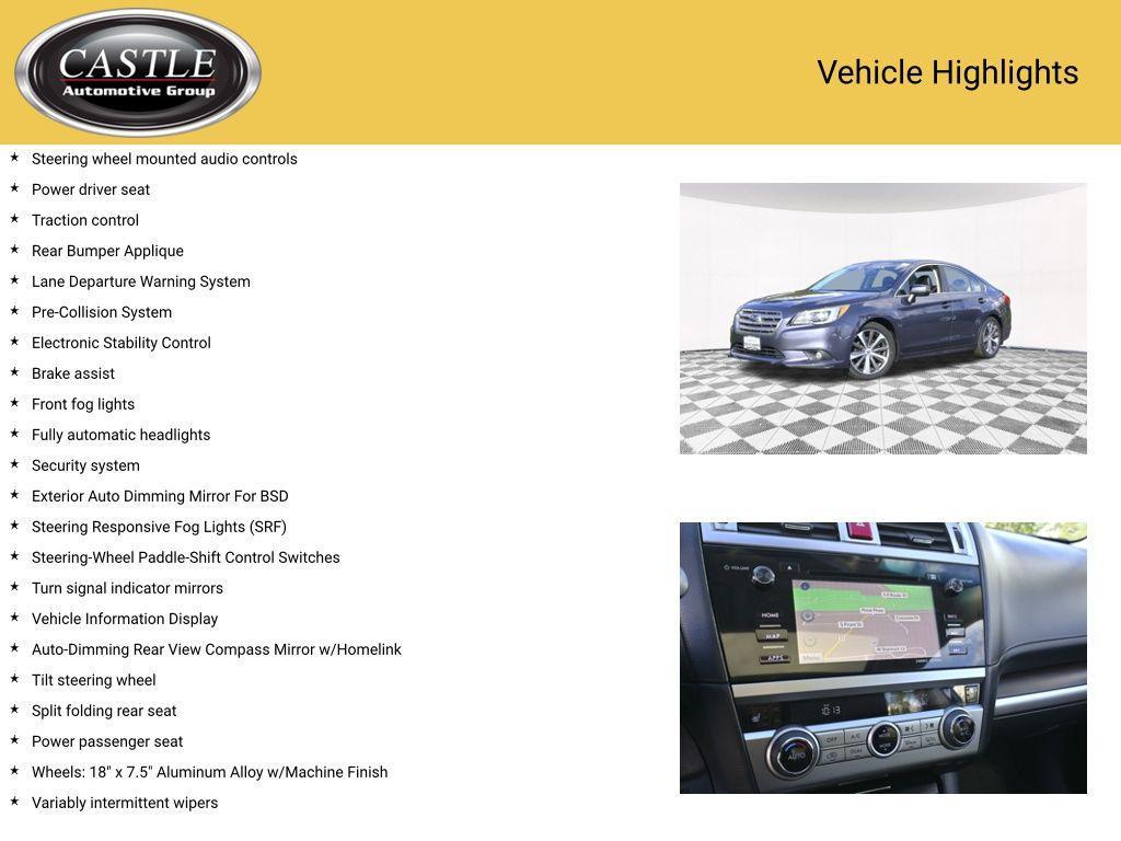 used 2016 Subaru Legacy car, priced at $13,477