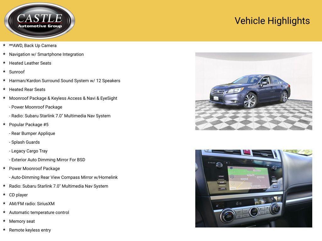 used 2016 Subaru Legacy car, priced at $13,477