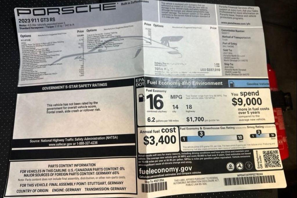 used 2023 Porsche 911 car, priced at $449,999