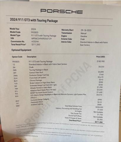 used 2024 Porsche 911 car, priced at $319,000