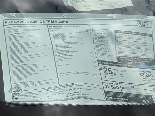 new 2025 Audi Q5 car, priced at $60,975