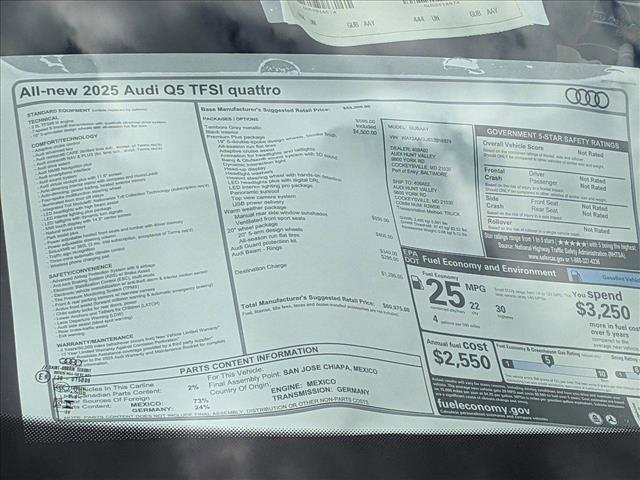 new 2025 Audi Q5 car, priced at $55,634