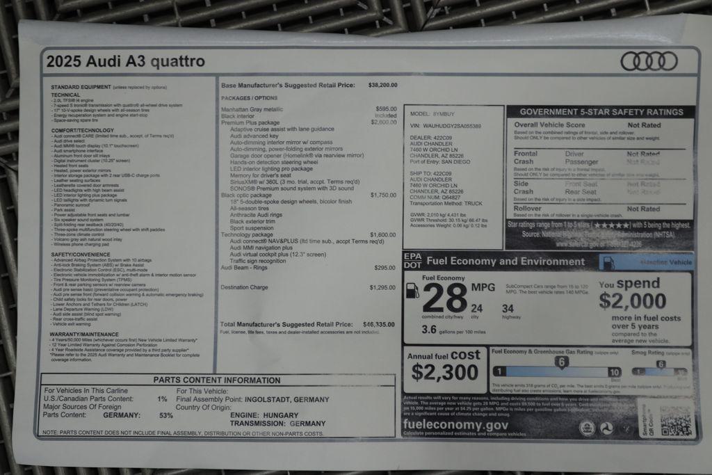 used 2025 Audi A3 car, priced at $36,990