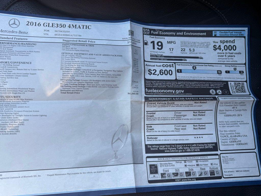 used 2016 Mercedes-Benz GLE-Class car, priced at $16,990