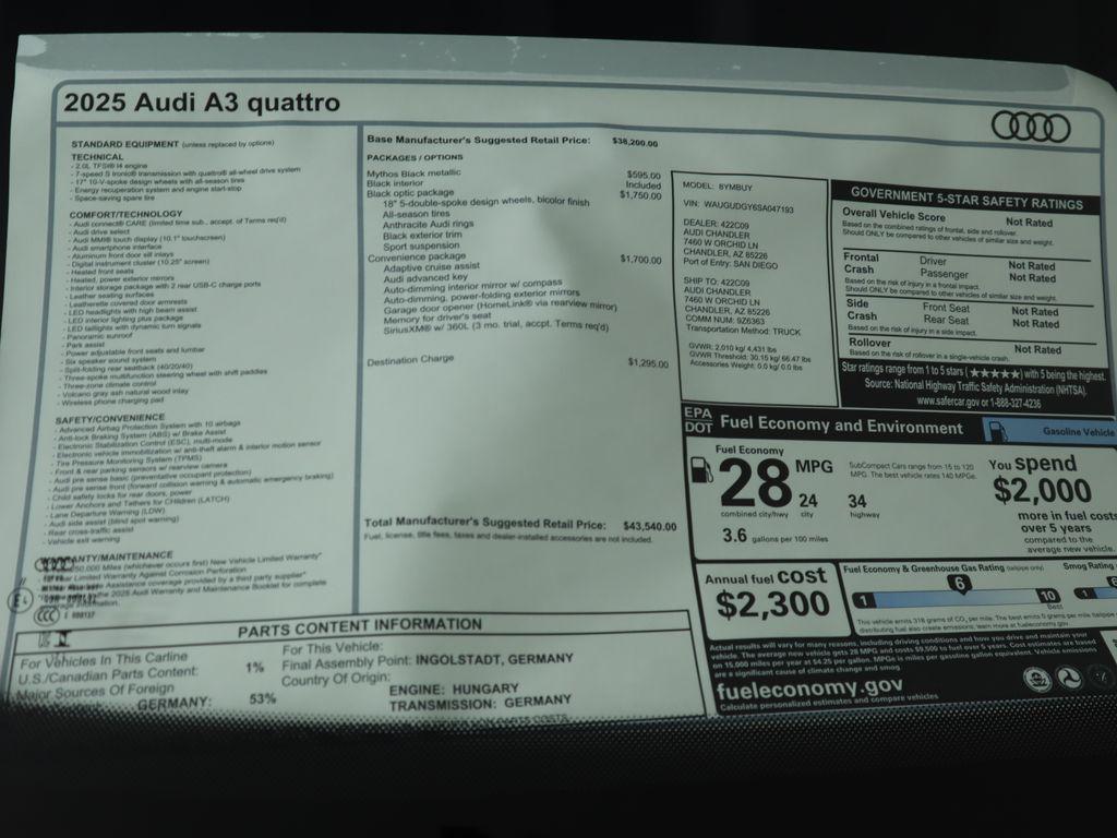 used 2025 Audi A3 car, priced at $43,540