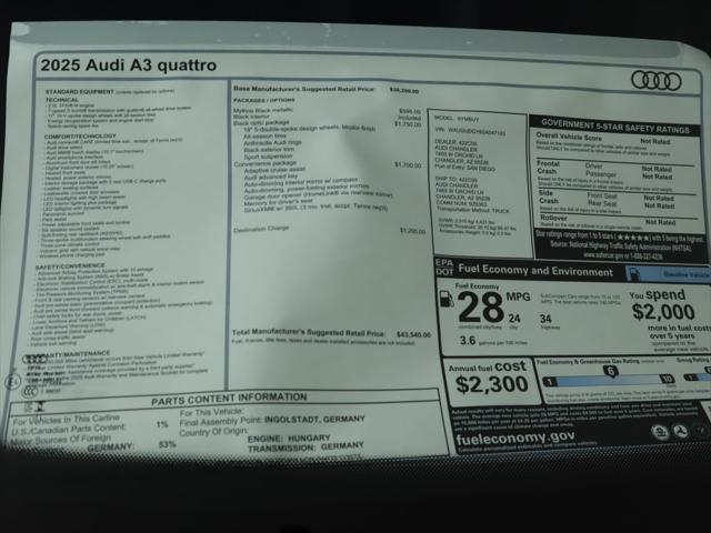 used 2025 Audi A3 car, priced at $43,540