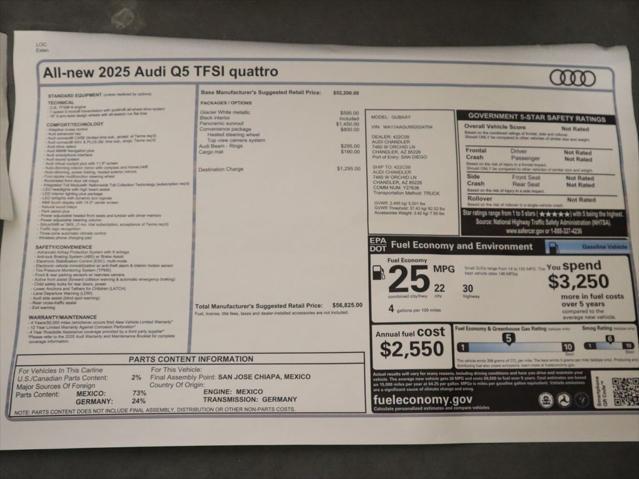 new 2025 Audi Q5 car, priced at $56,825