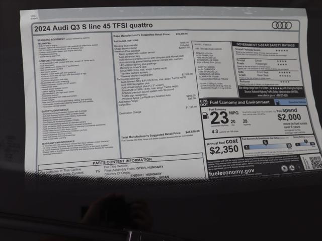 used 2024 Audi Q3 car, priced at $37,990