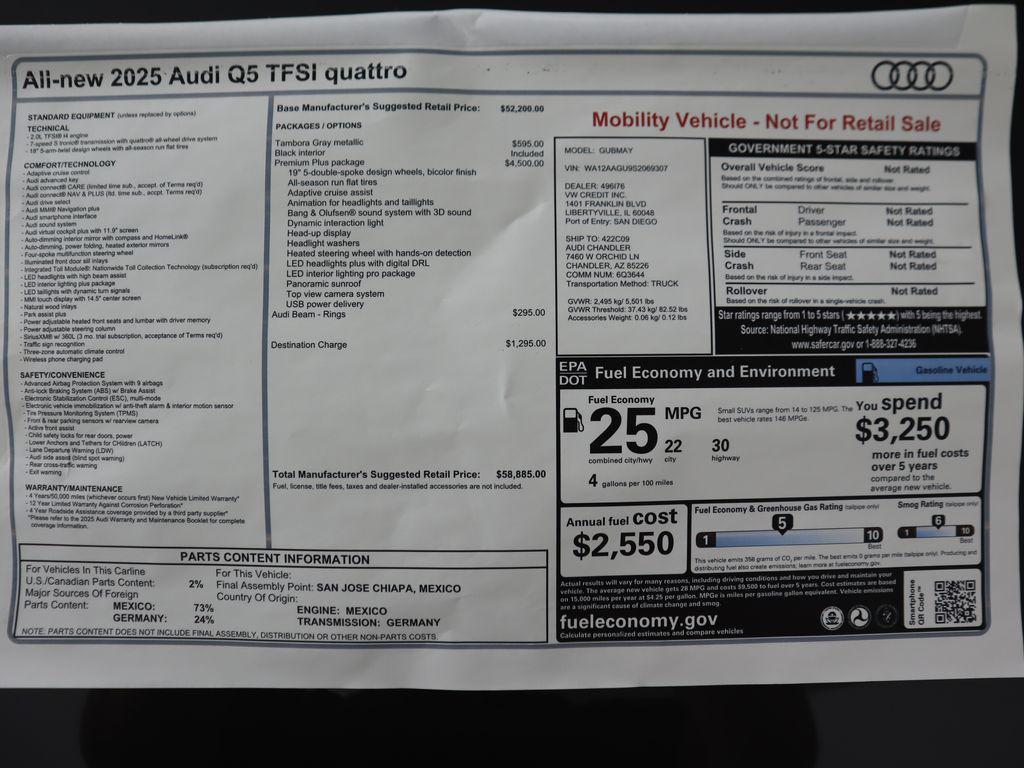 used 2025 Audi Q5 car, priced at $58,885