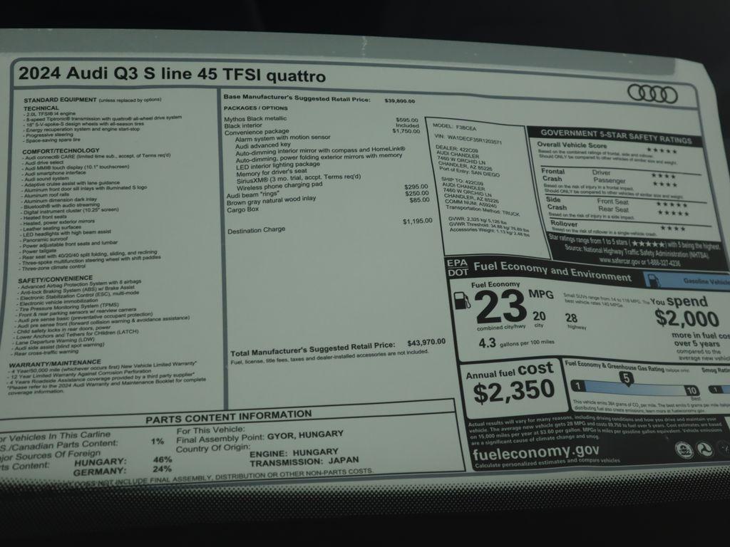 used 2024 Audi Q3 car, priced at $31,992