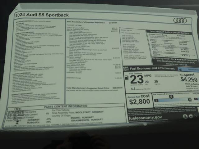 new 2024 Audi S5 car, priced at $68,660