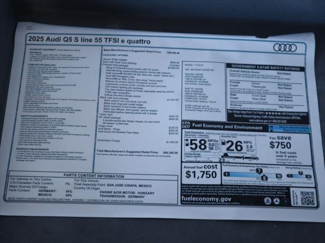 new 2025 Audi Q5 car, priced at $69,385