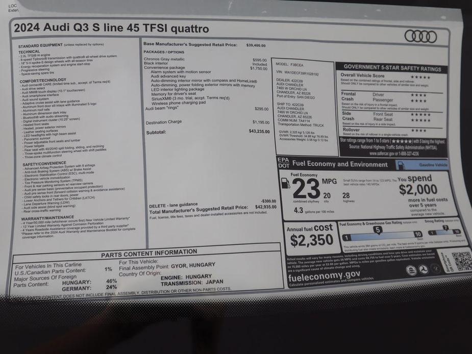 used 2024 Audi Q3 car, priced at $39,111