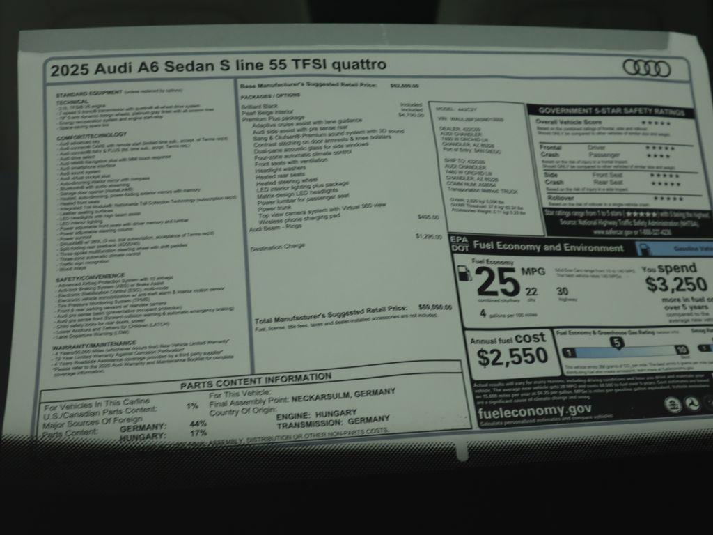 used 2025 Audi A6 car, priced at $51,990