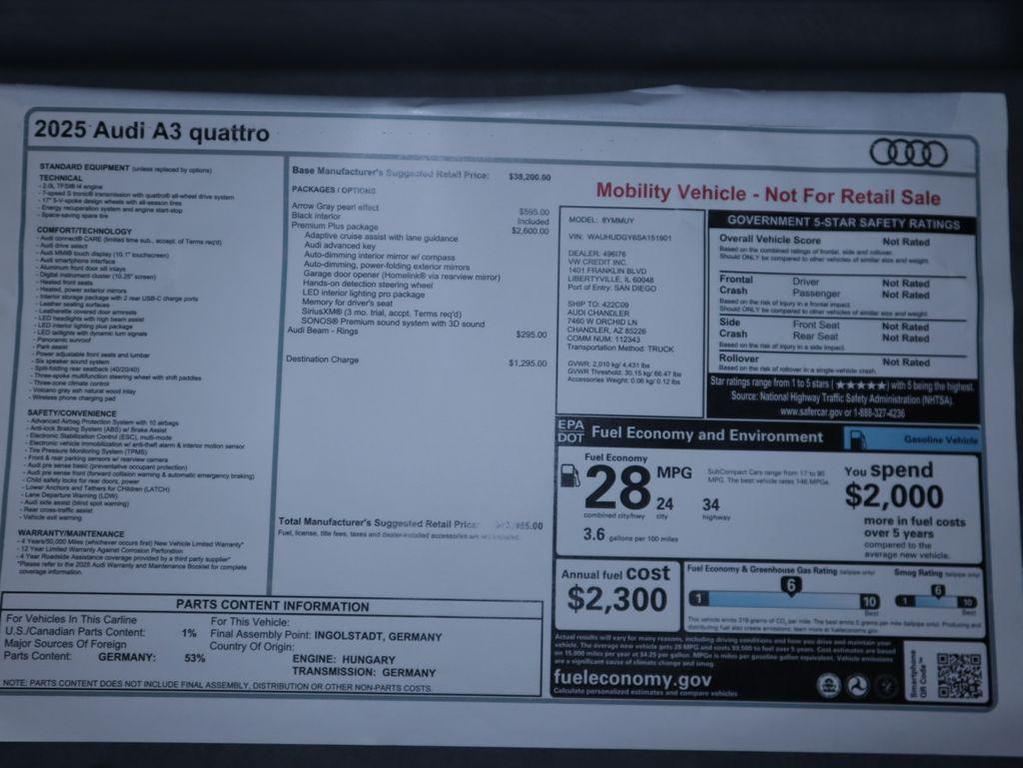 used 2025 Audi A3 car, priced at $42,985