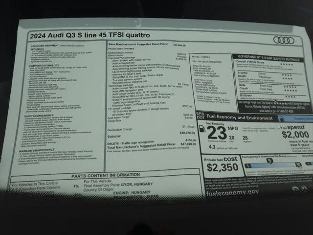 new 2024 Audi Q3 car, priced at $47,920