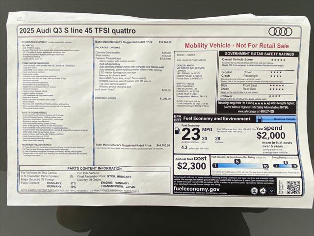 used 2025 Audi Q3 car, priced at $44,785