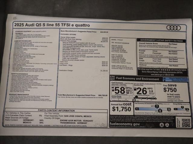 new 2025 Audi Q5 car, priced at $66,760