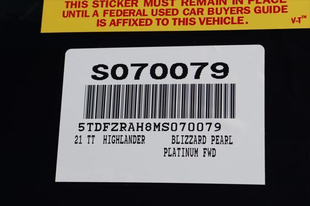 used 2021 Toyota Highlander car, priced at $29,977