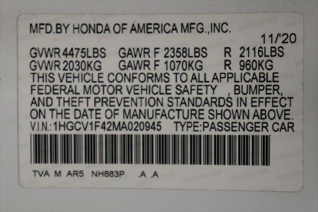 used 2021 Honda Accord car, priced at $21,847