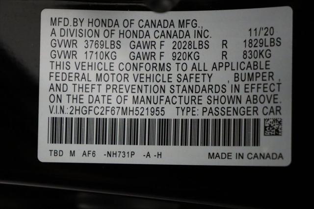 used 2021 Honda Civic car, priced at $14,757