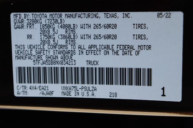 used 2022 Toyota Tundra car, priced at $47,477